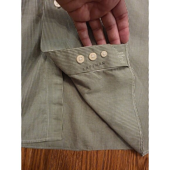 Eddie Bauer Long Sleeve Mens XL Tall Wrinkle Resistant Green‎ White Checkered - Picture 9 of 13